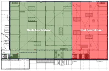 Plattegrond tweede verdieping EKP-gebouw
