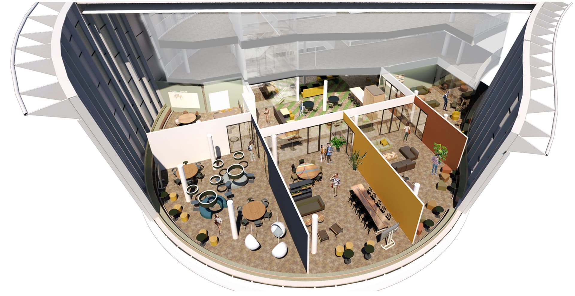 Sfeerimpressie van themakamers Open X, Avans Hogeschool.
