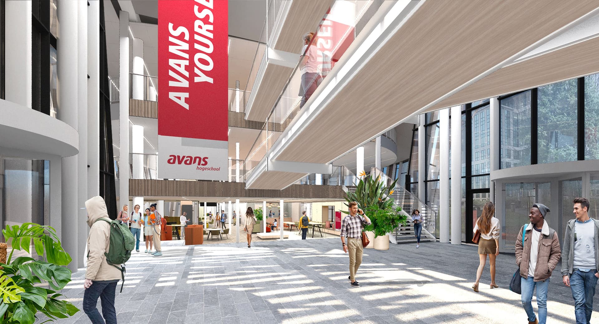 Sfeerimpressie entree Open X, Avans Hogeschool.