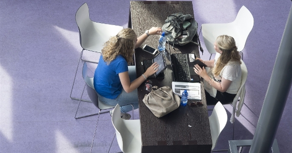 studerende studenten in het Avansgebouw Hogeschoollaan in Breda